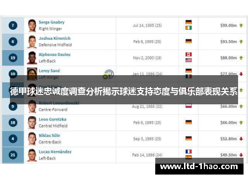 德甲球迷忠诚度调查分析揭示球迷支持态度与俱乐部表现关系